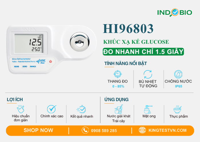 Kiểm soát thực phẩm nhanh với khúc xạ kế cầm tay Hanna HI96803